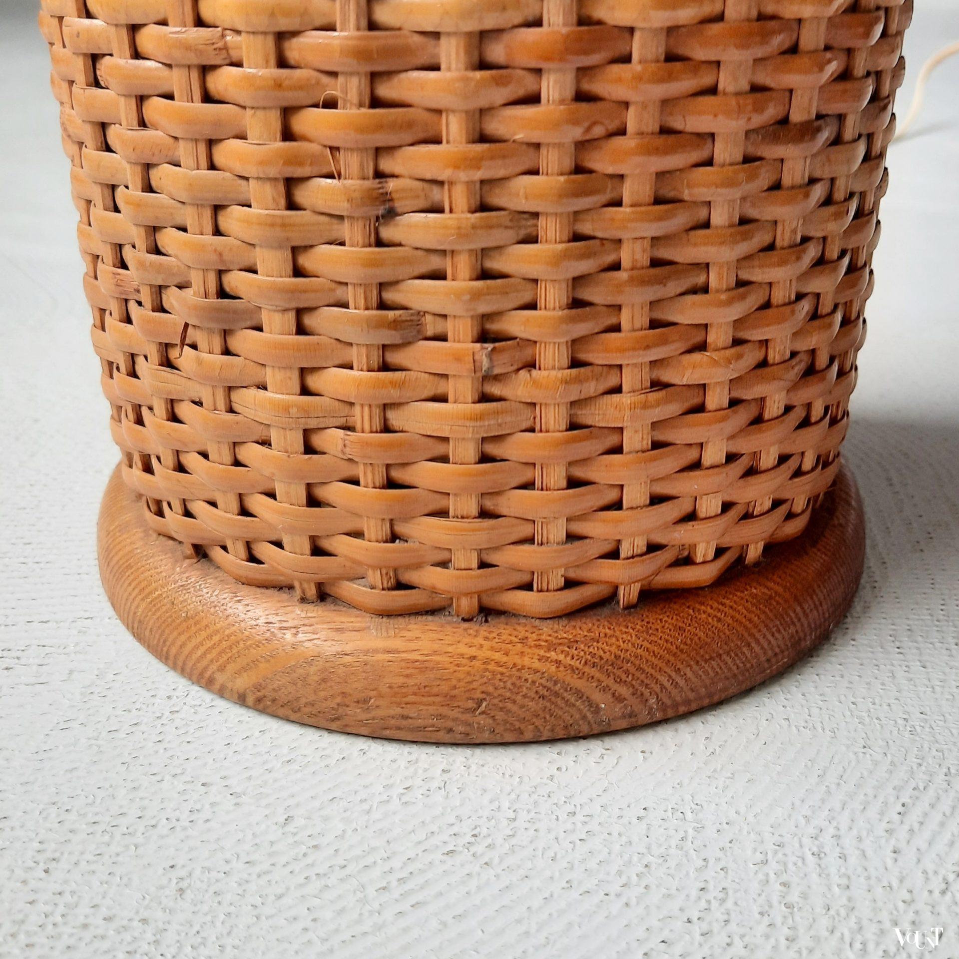 Grote Franse rotan fleslamp, jaren '60