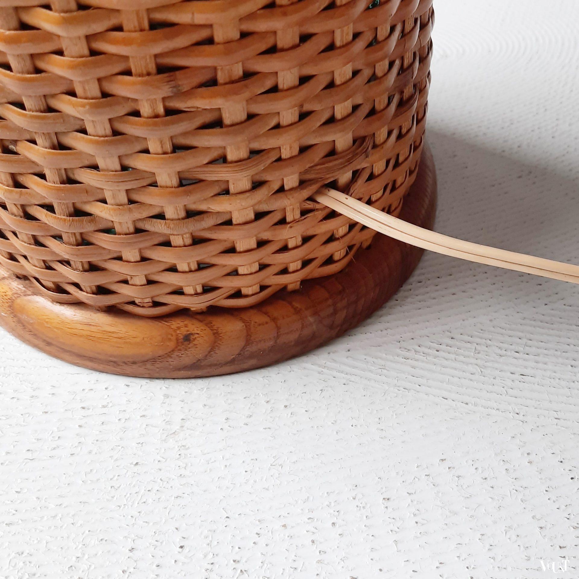 Grote Franse rotan fleslamp, jaren '60