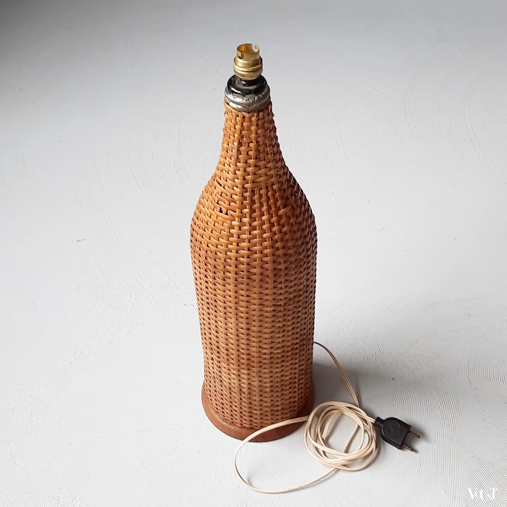 Grote Franse rotan fleslamp, jaren '60