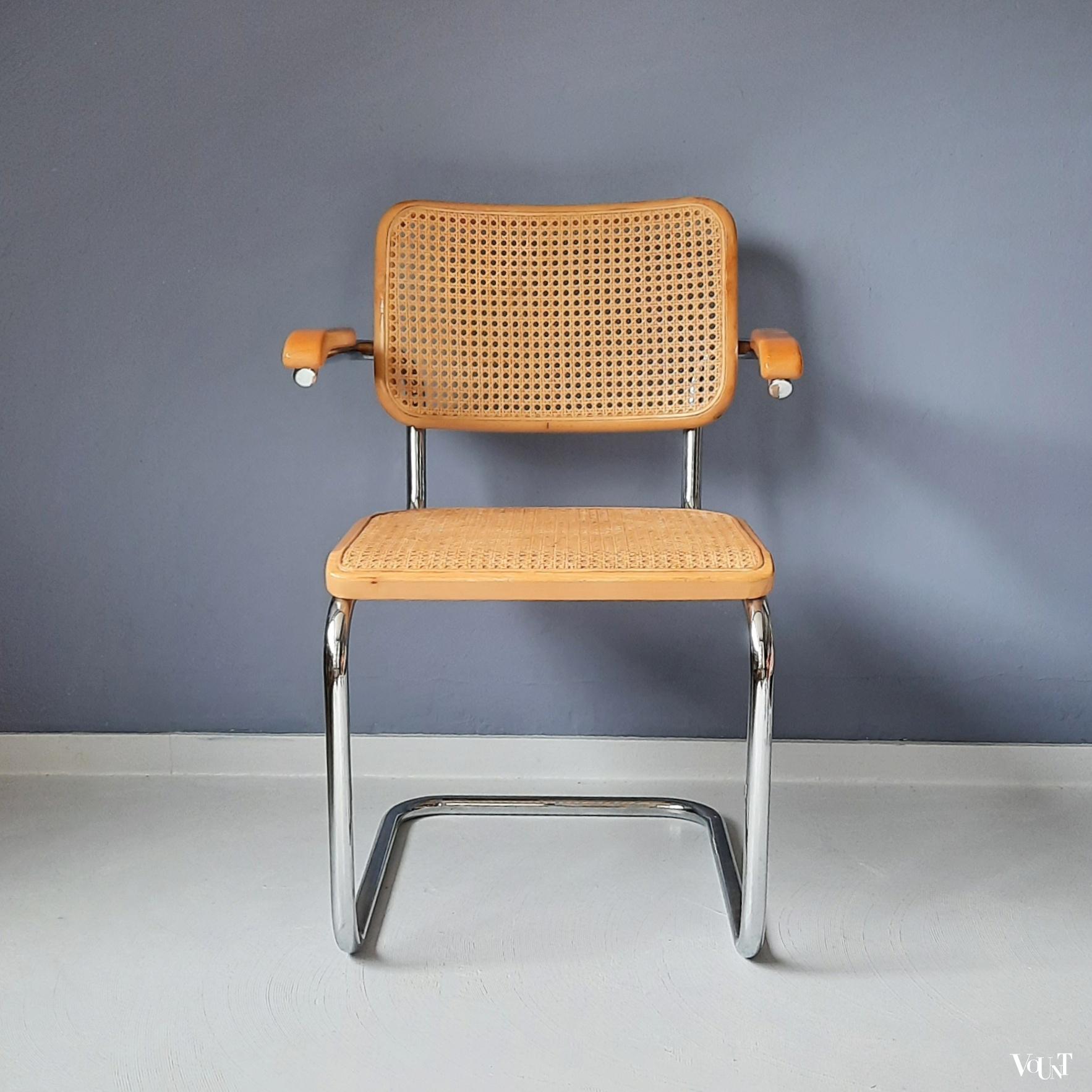 Blonde S64 stoel, Marcel Breuer voor Thonet, 1980