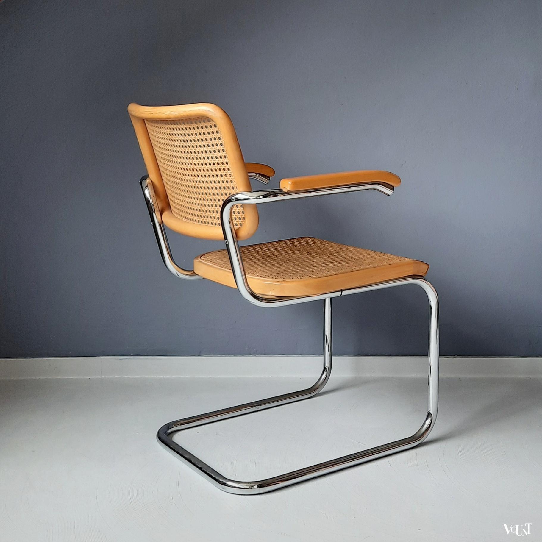 Blonde S64 stoel, Marcel Breuer voor Thonet, 1980