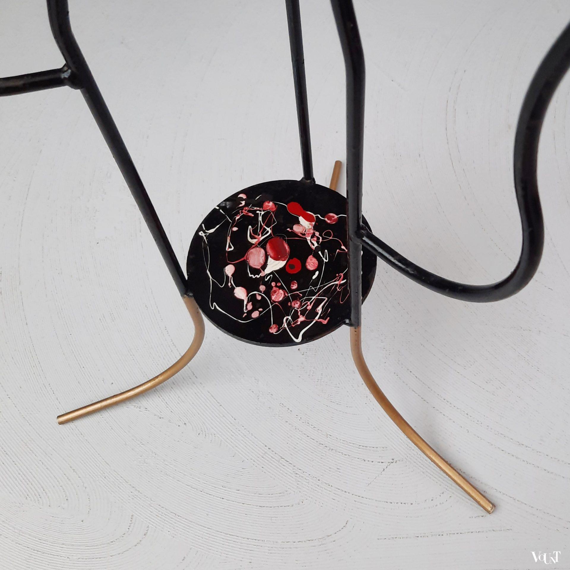 Modernistische metalen vloerkandelaar, Frankrijk, jaren '60