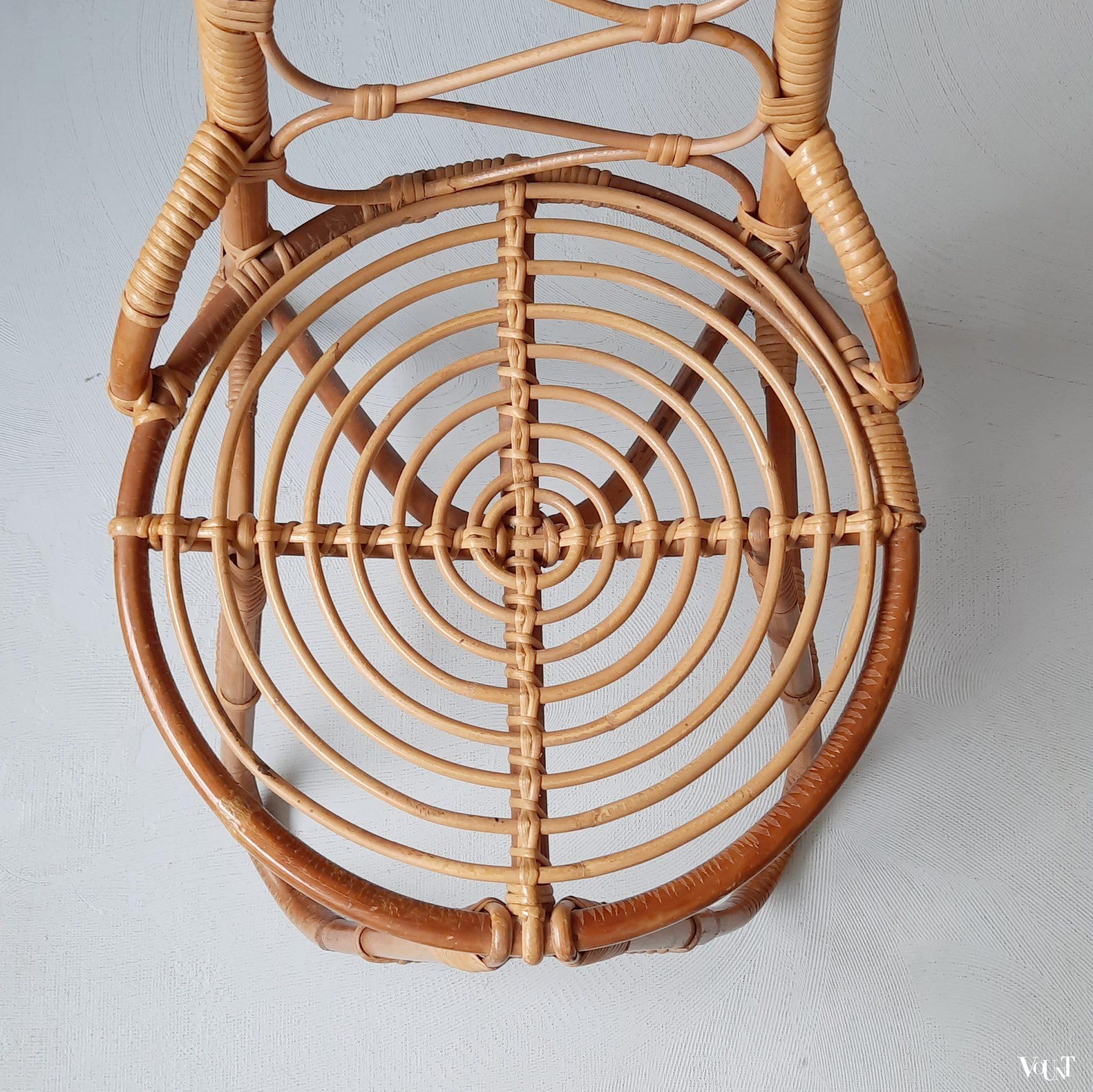 Rotanstoel met hoge rug, Rohé Noordwolde, jaren '60