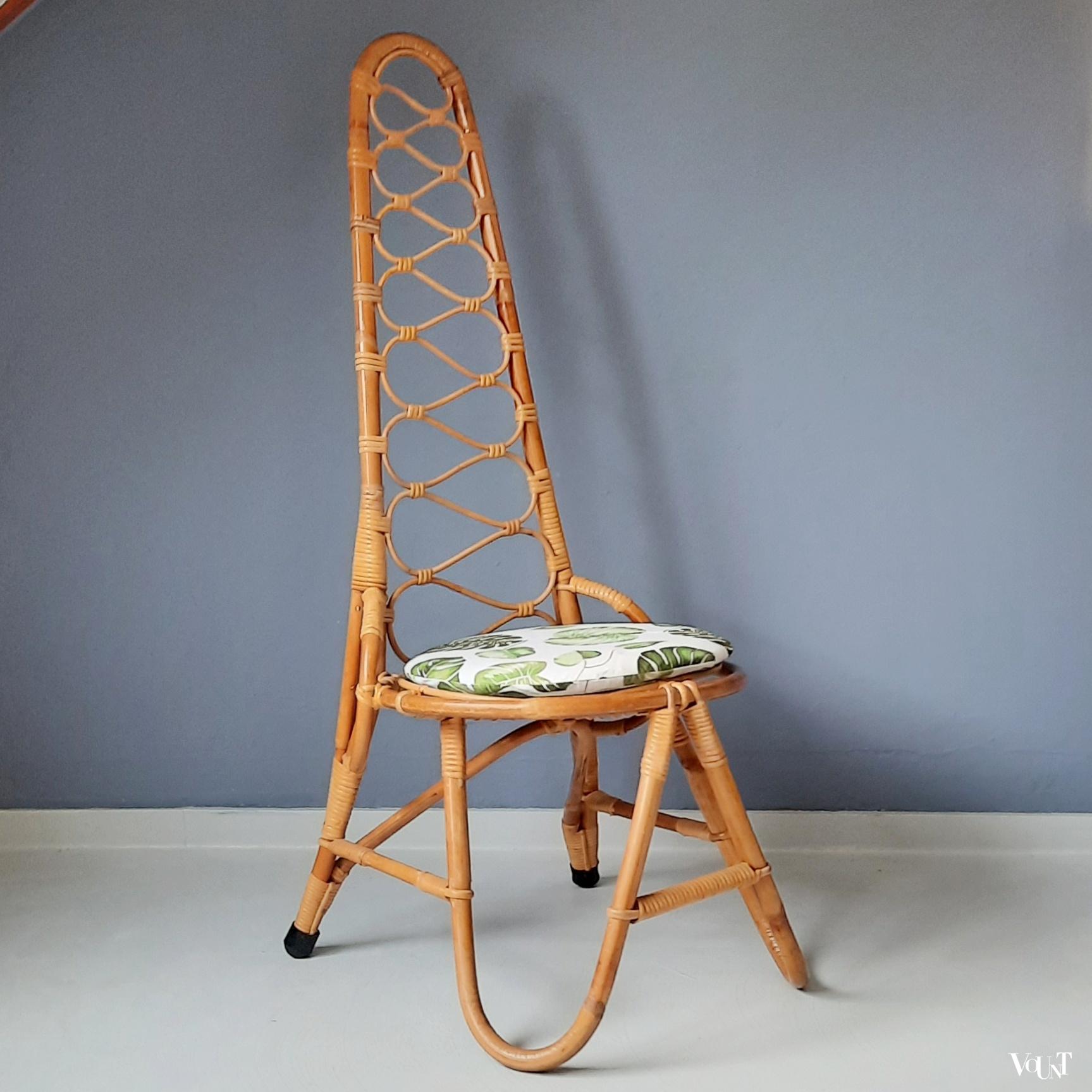 Rotanstoel met hoge rug, Rohé Noordwolde, jaren '60