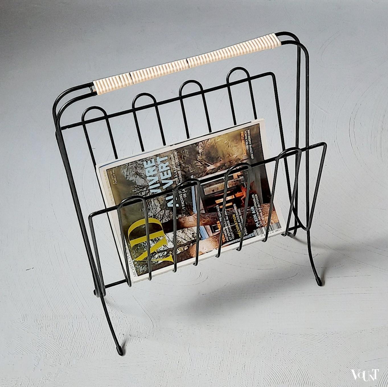 Zwart metalen lectuurrek, jaren '50