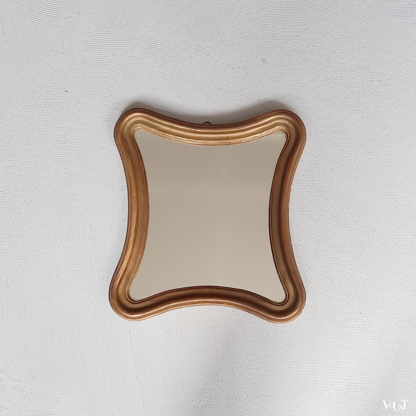 Set van 2 Franse "gouden" spiegels, jaren '60