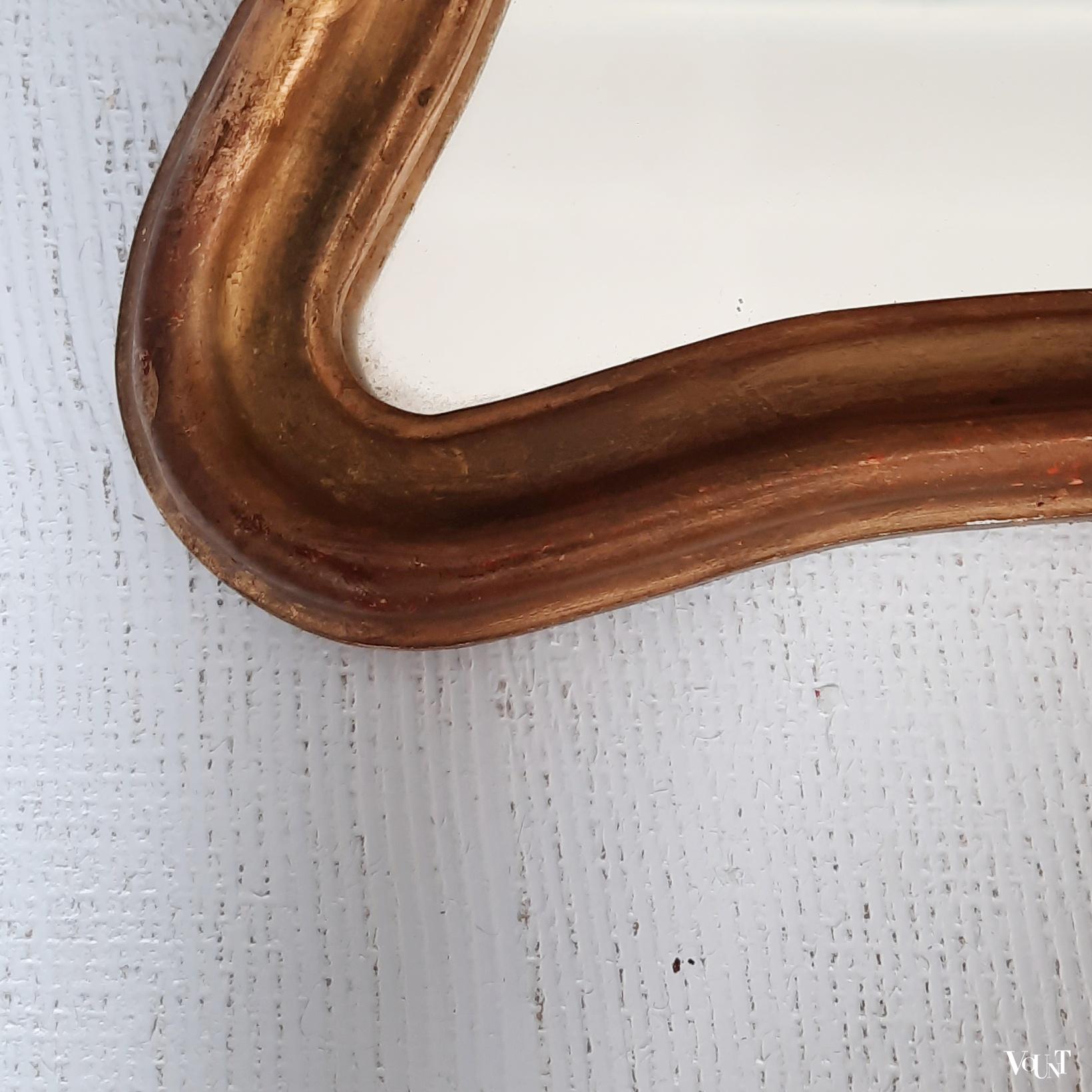 Set van 2 Franse "gouden" spiegels, jaren '60