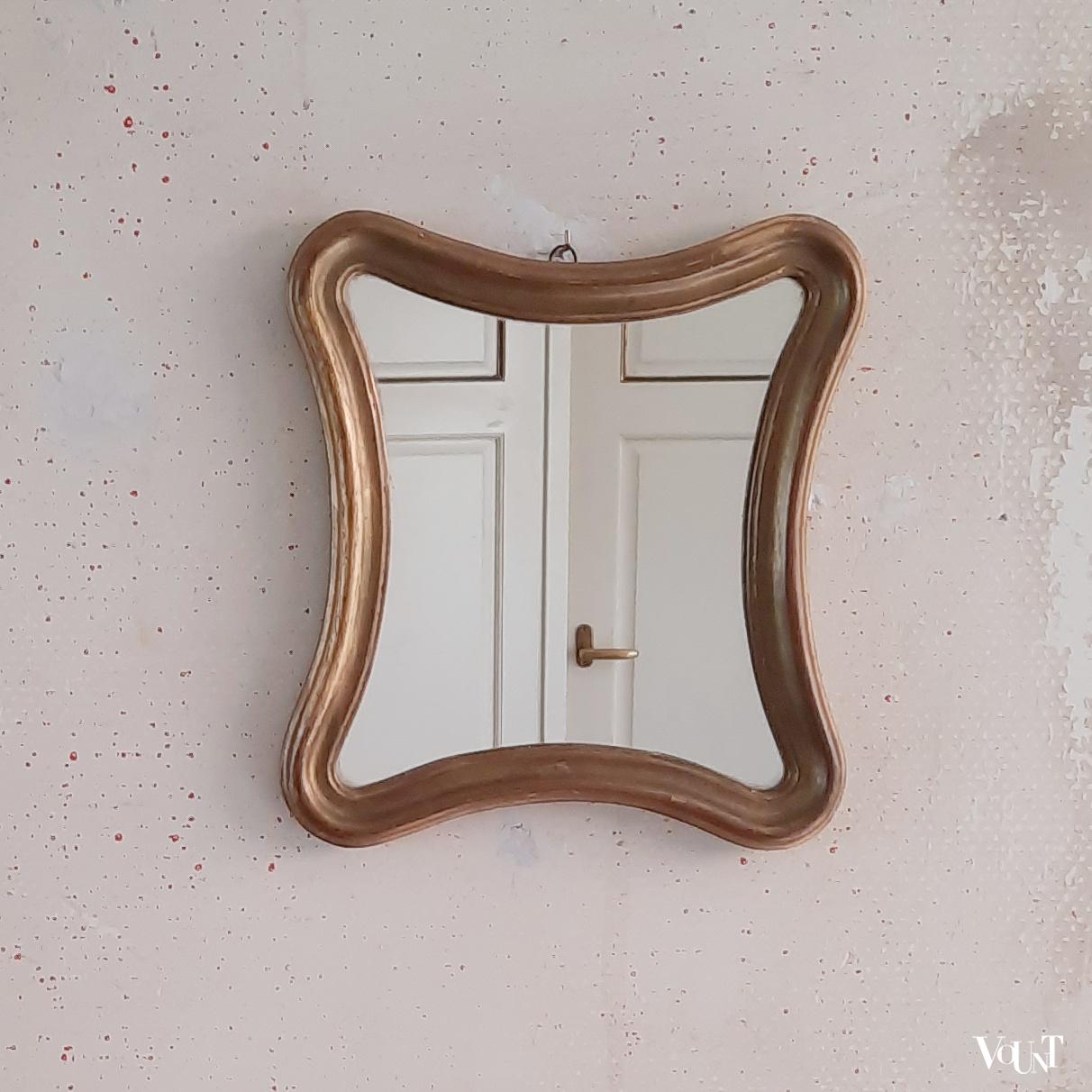 Set van 2 Franse "gouden" spiegels, jaren '60