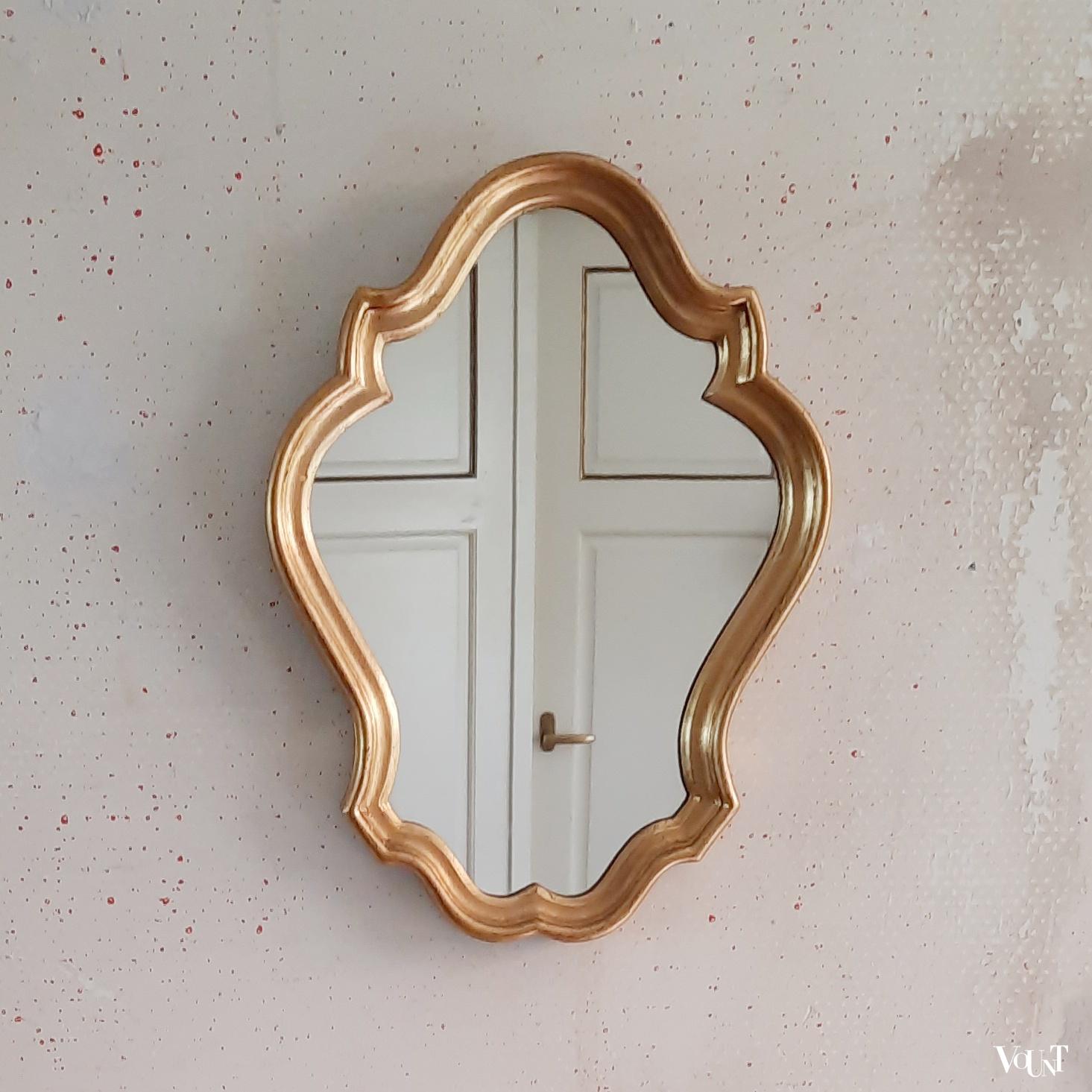 Set van 2 Franse "gouden" spiegels, jaren '60