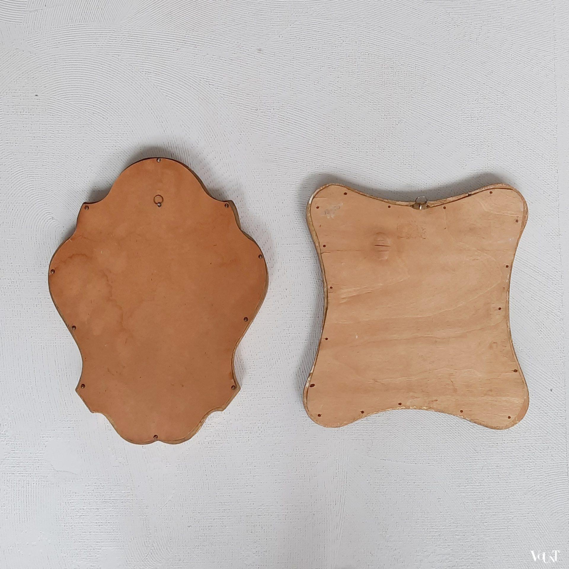 Set van 2 Franse "gouden" spiegels, jaren '60