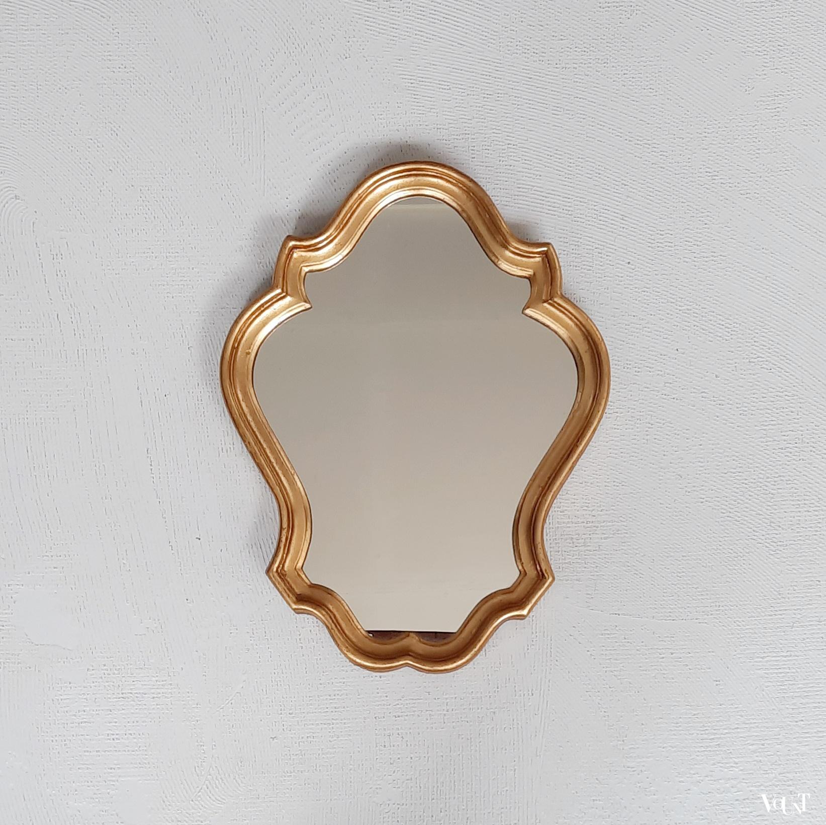 Set van 2 Franse "gouden" spiegels, jaren '60