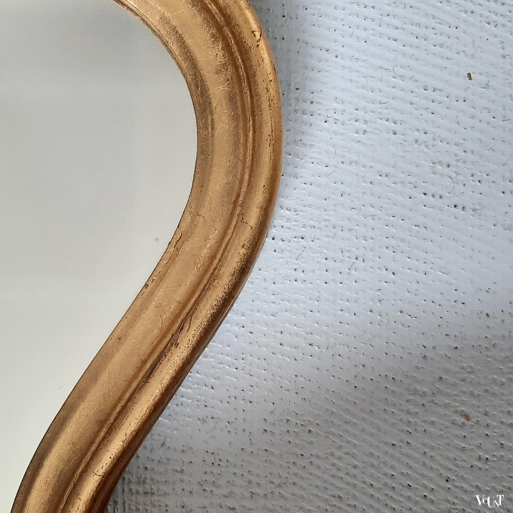 Set van 2 Franse "gouden" spiegels, jaren '60