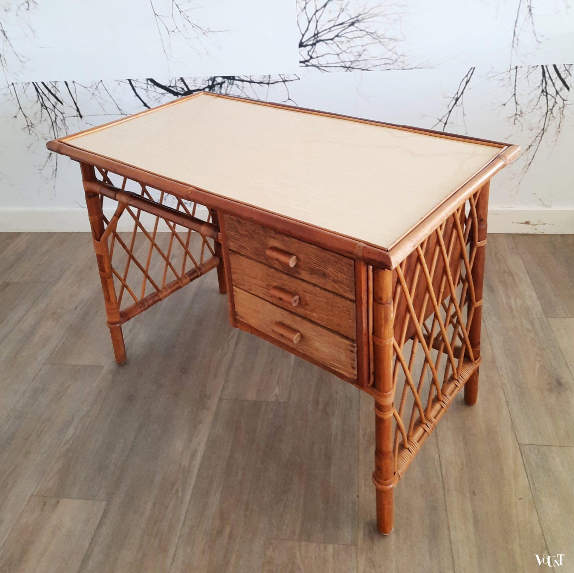 Frans rotan bureautje, jaren '50/'60