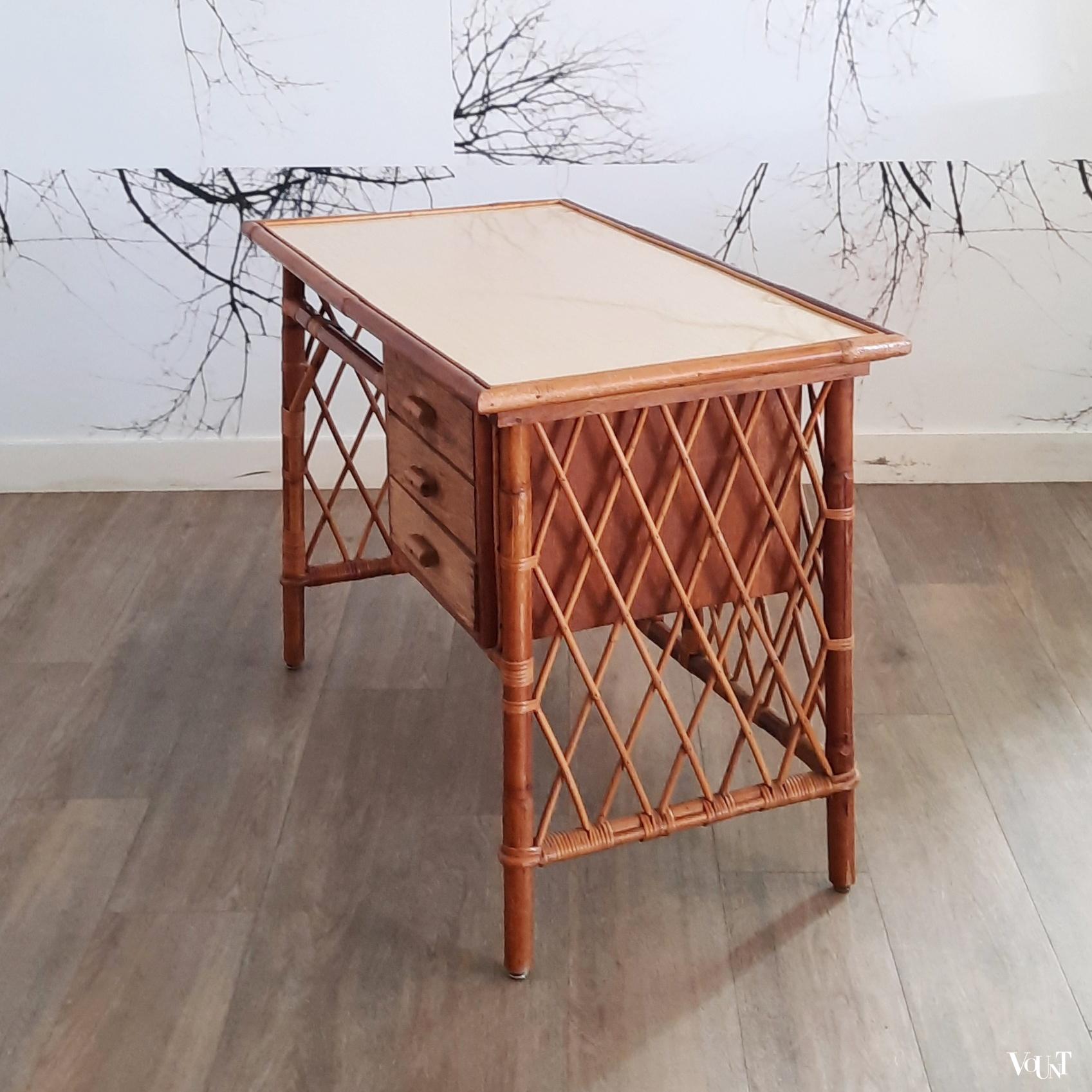 Frans rotan bureautje, jaren '50/'60