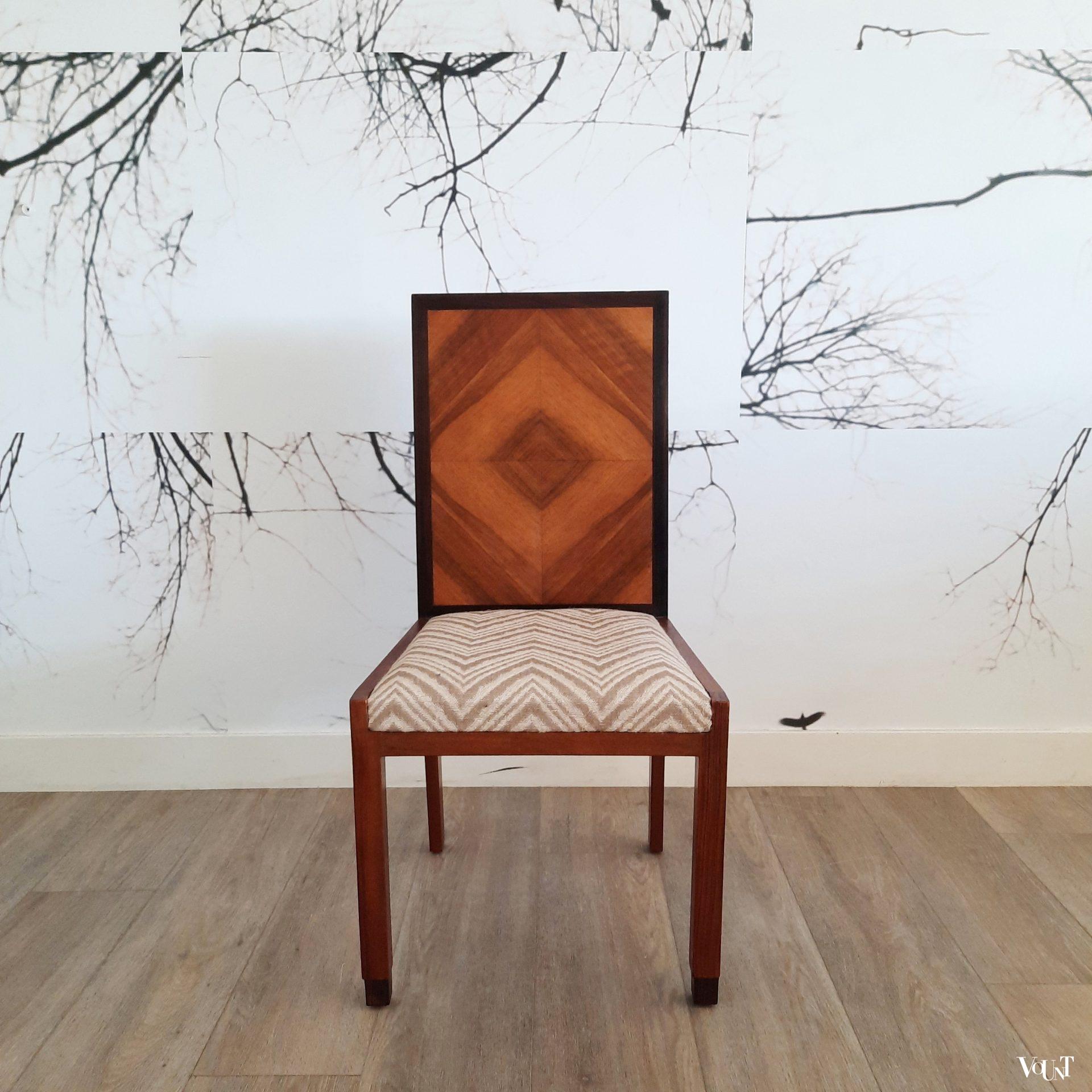 Art deco stoel marqueterie, jaren '30