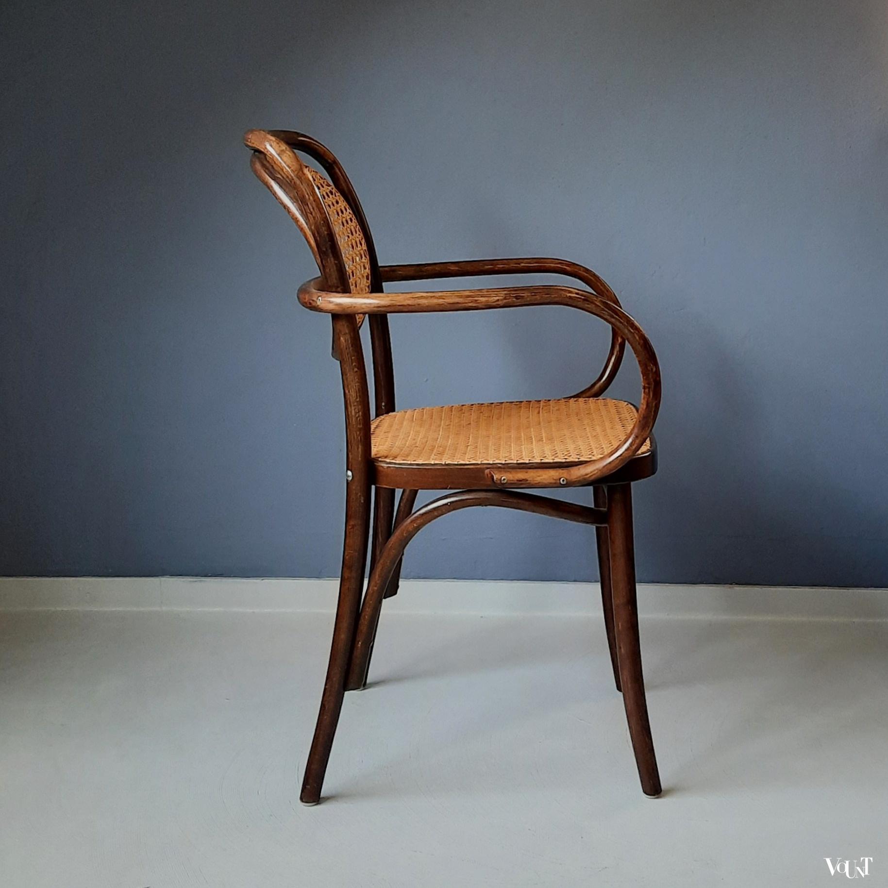 Stoel bentwood en rotan, ZPM Radomsko, jaren '70