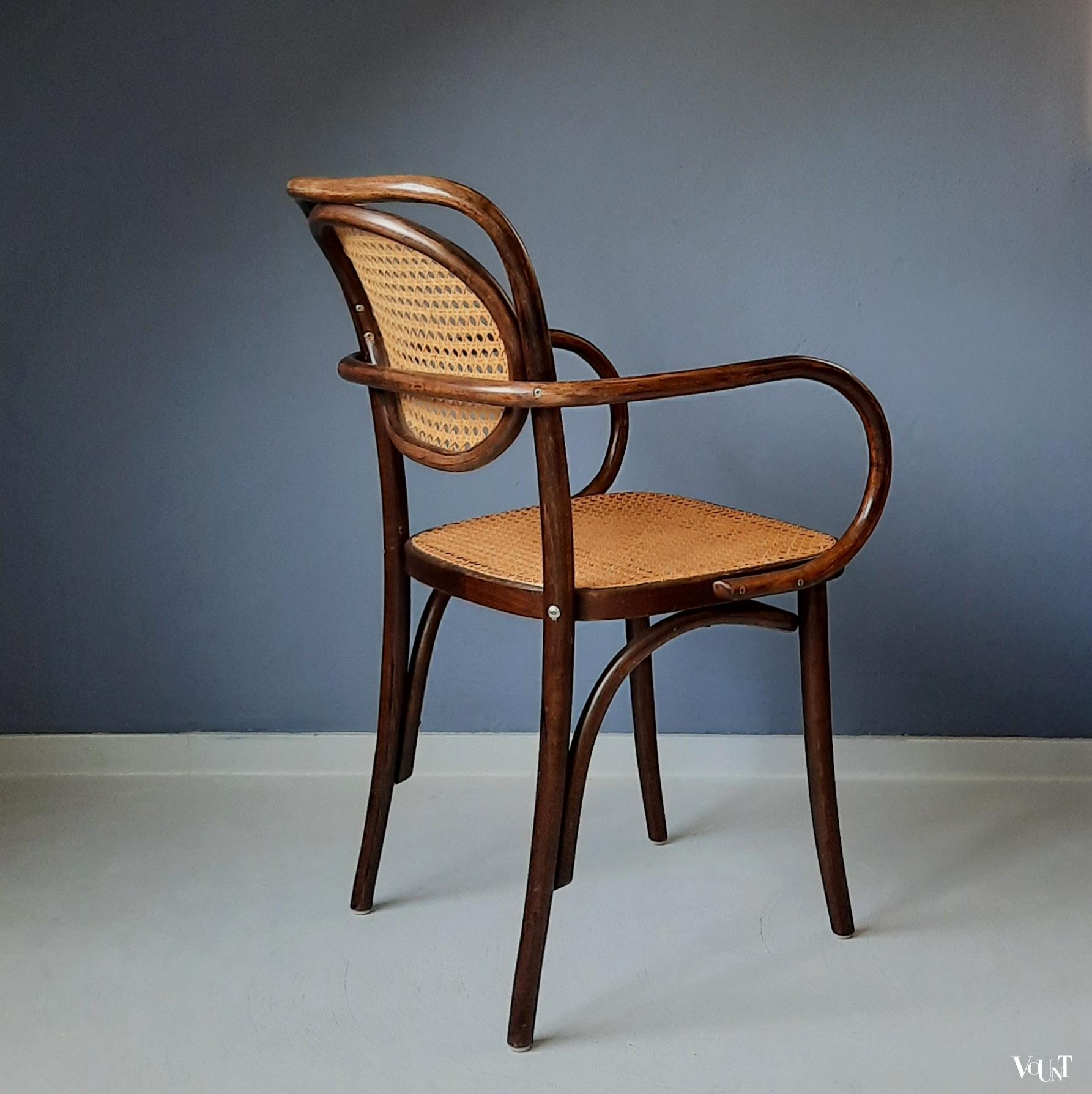 Stoel bentwood en rotan, ZPM Radomsko, jaren '70