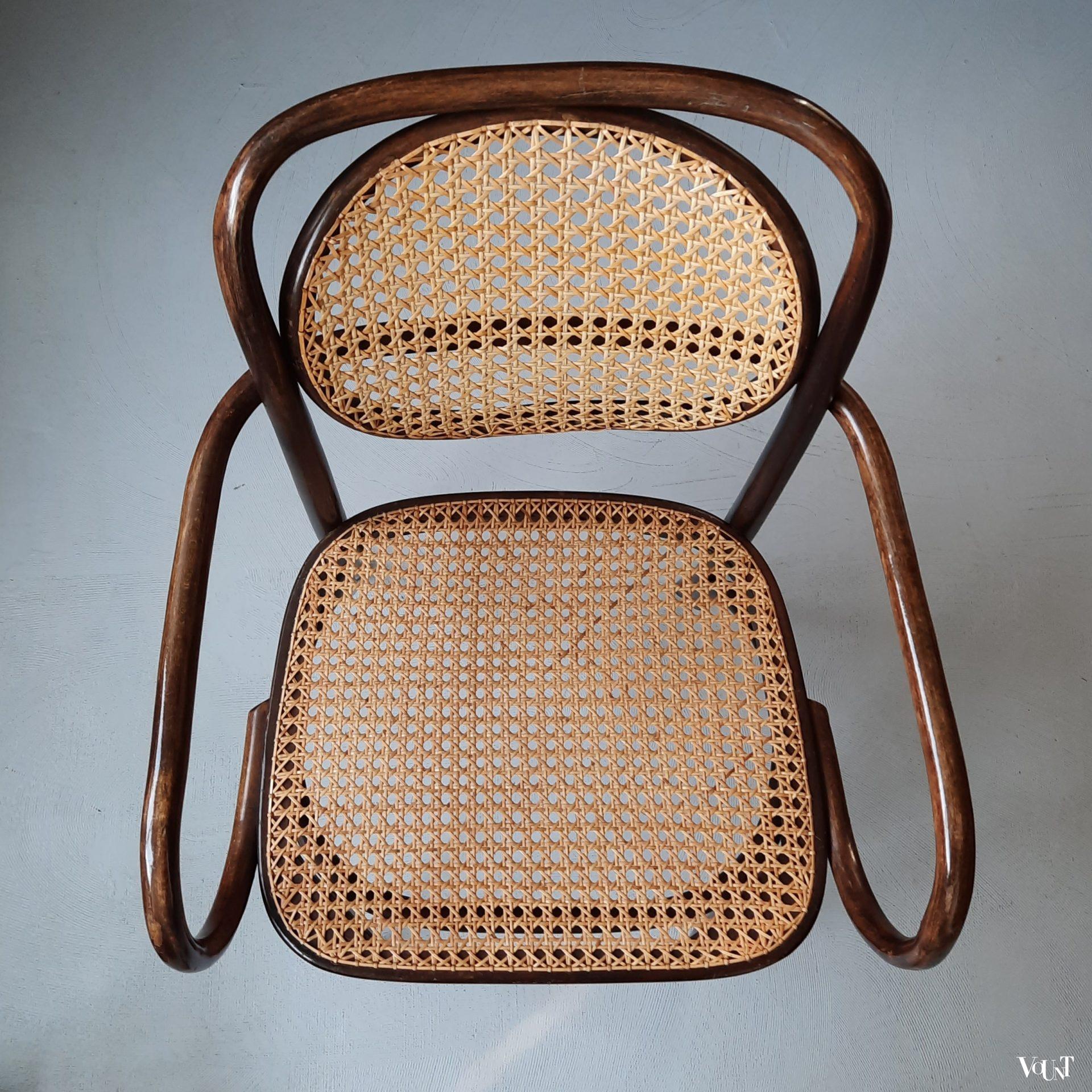 Stoel bentwood en rotan, ZPM Radomsko, jaren '70