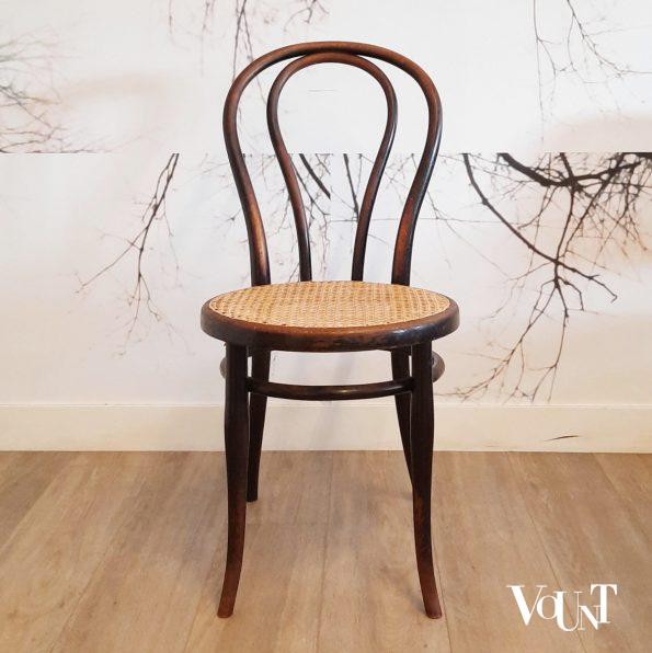 Set van 6 zwarte Thonet nr. 18 stoelen, rond 1900