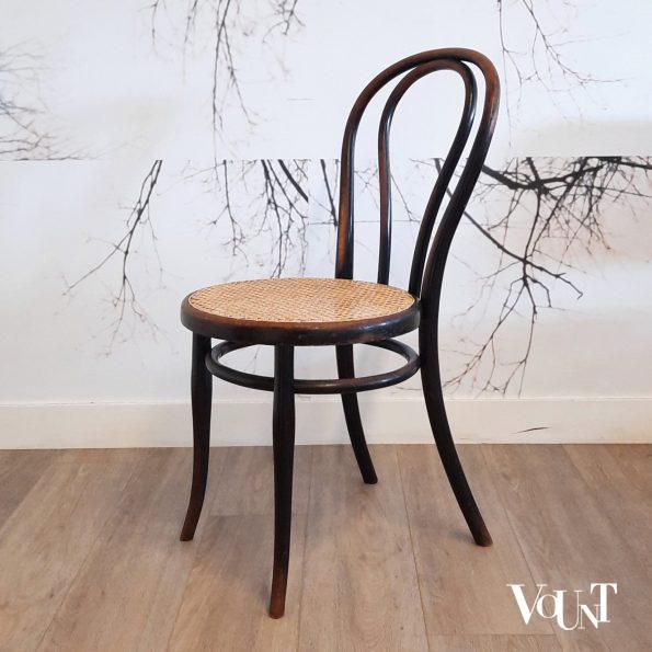 Set van 6 zwarte Thonet nr. 18 stoelen, rond 1900