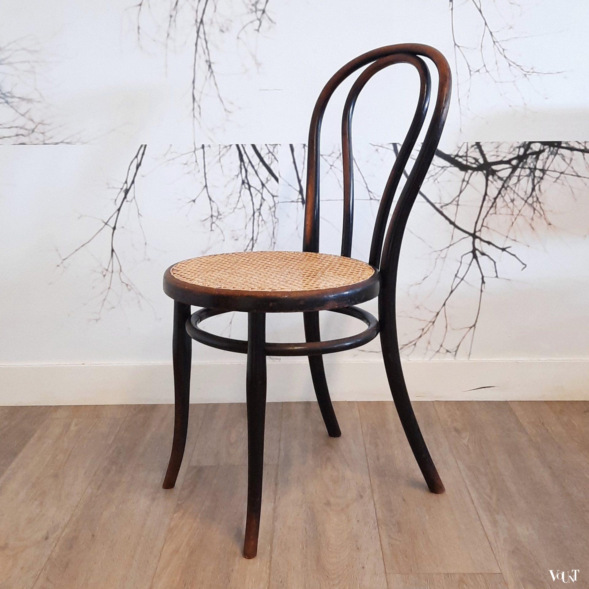 Set van 6 zwarte Thonet nr. 18 stoelen, rond 1900