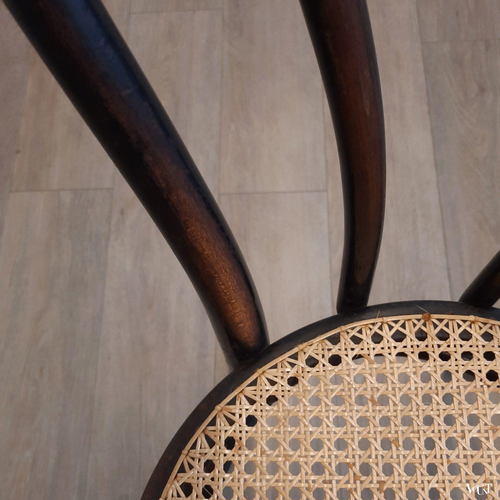 Set van 6 zwarte Thonet nr. 18 stoelen, rond 1900