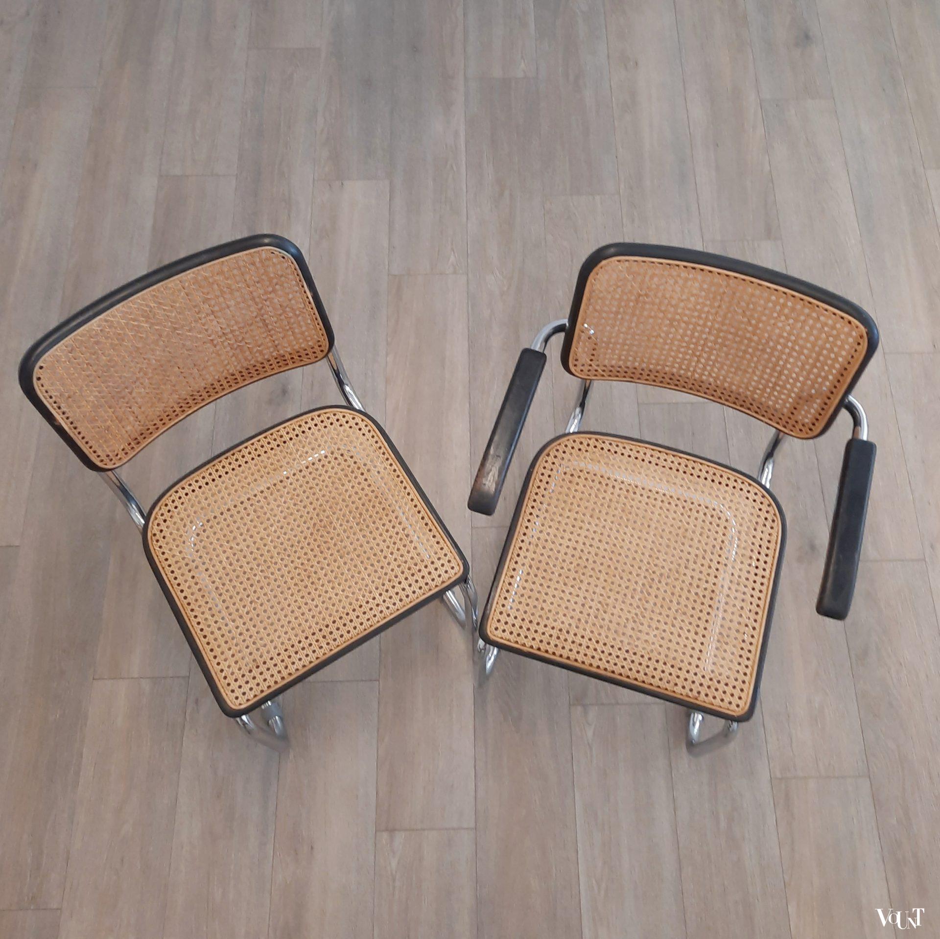 Zwarte S64 stoel, Marcel Breuer voor Thonet, 1977