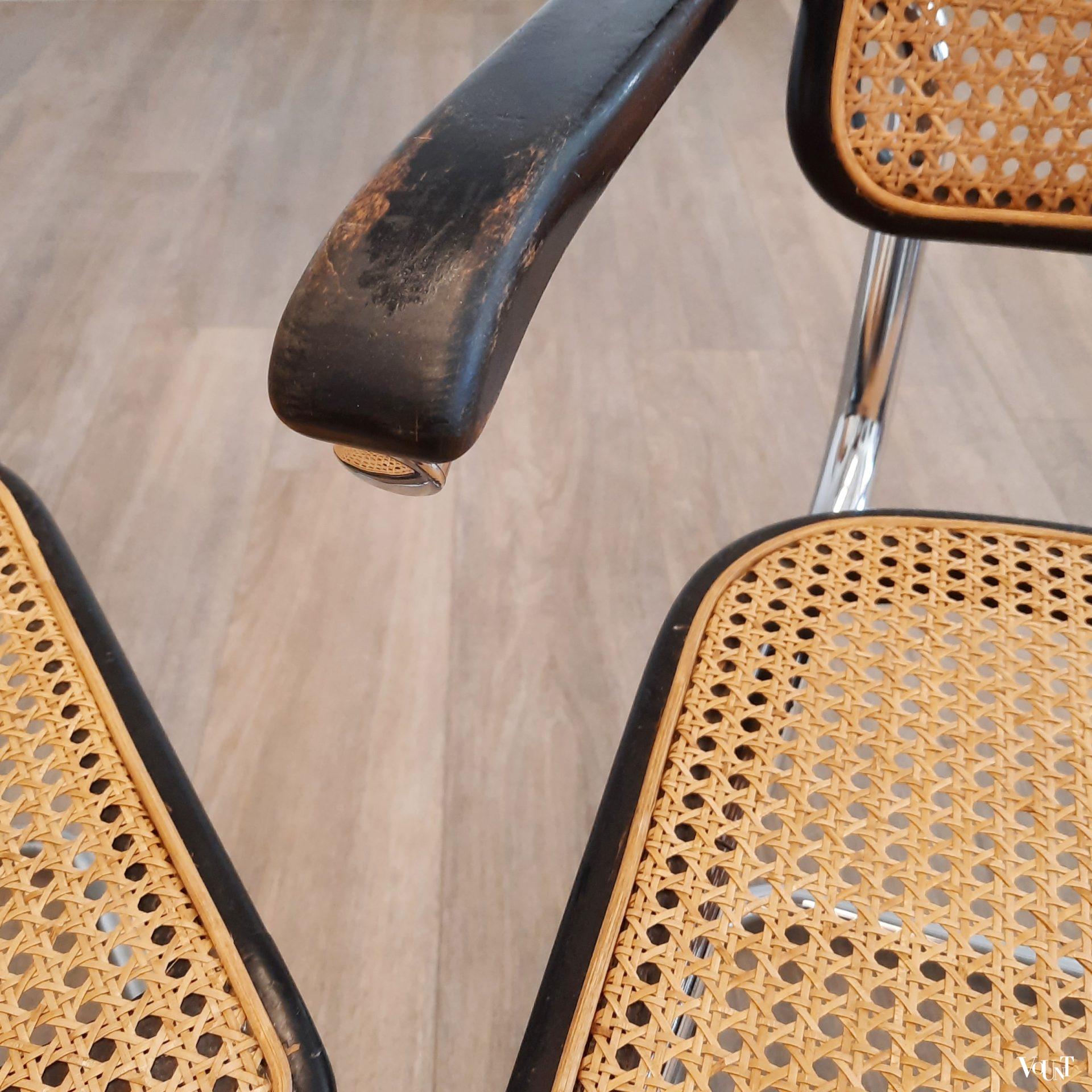 Zwarte S64 stoel, Marcel Breuer voor Thonet, 1977