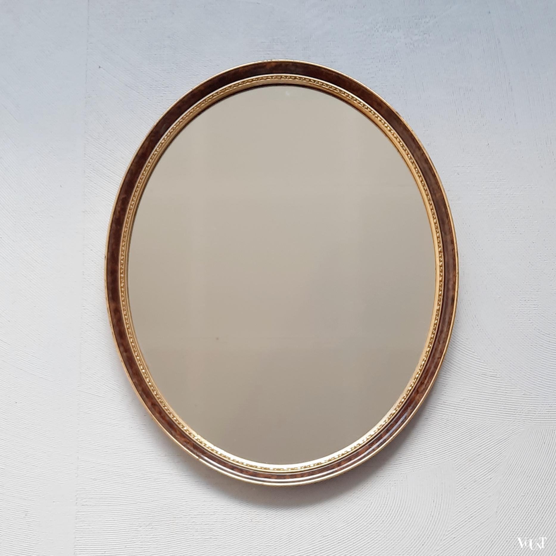 Klassieke ovale Pieterman spiegel, jaren '60/'70