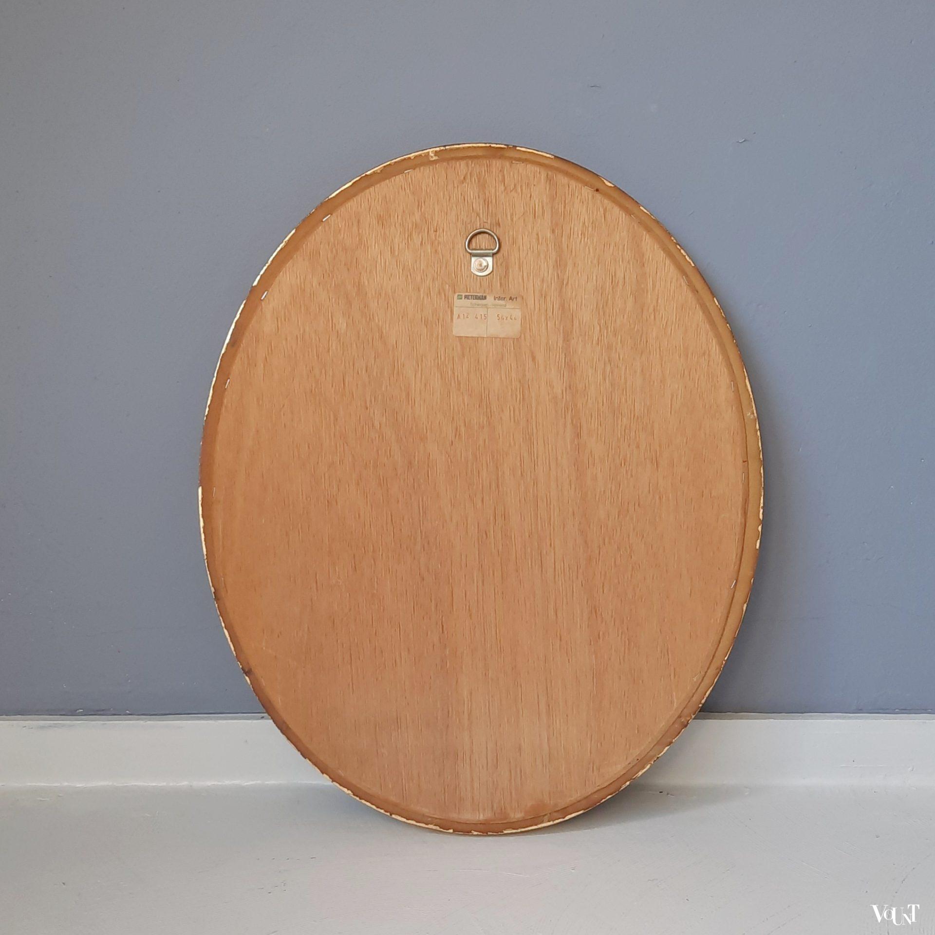 Klassieke ovale Pieterman spiegel, jaren '60/'70