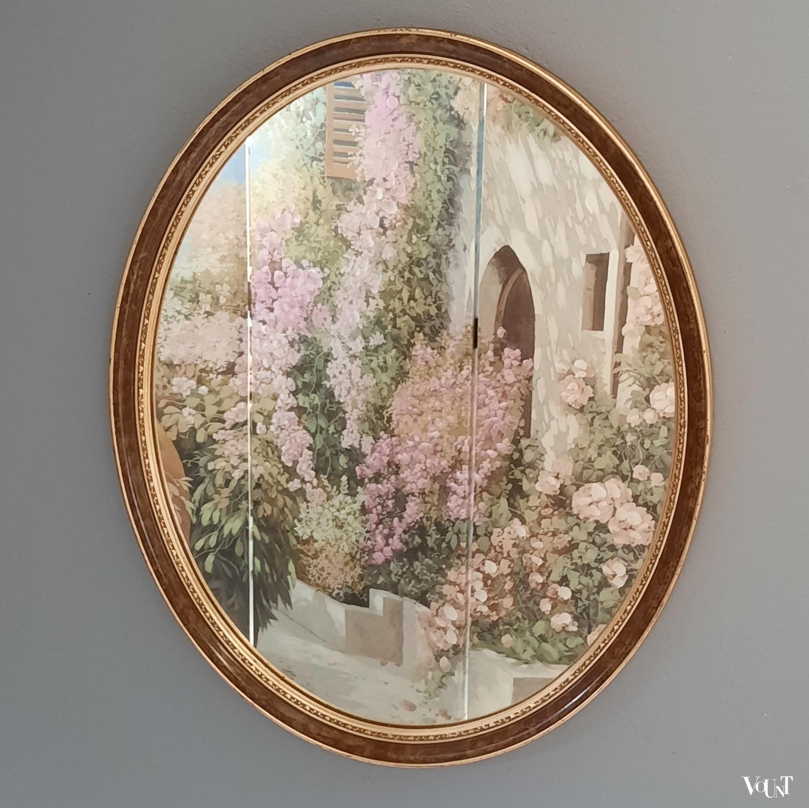 Klassieke ovale Pieterman spiegel, jaren '60/'70