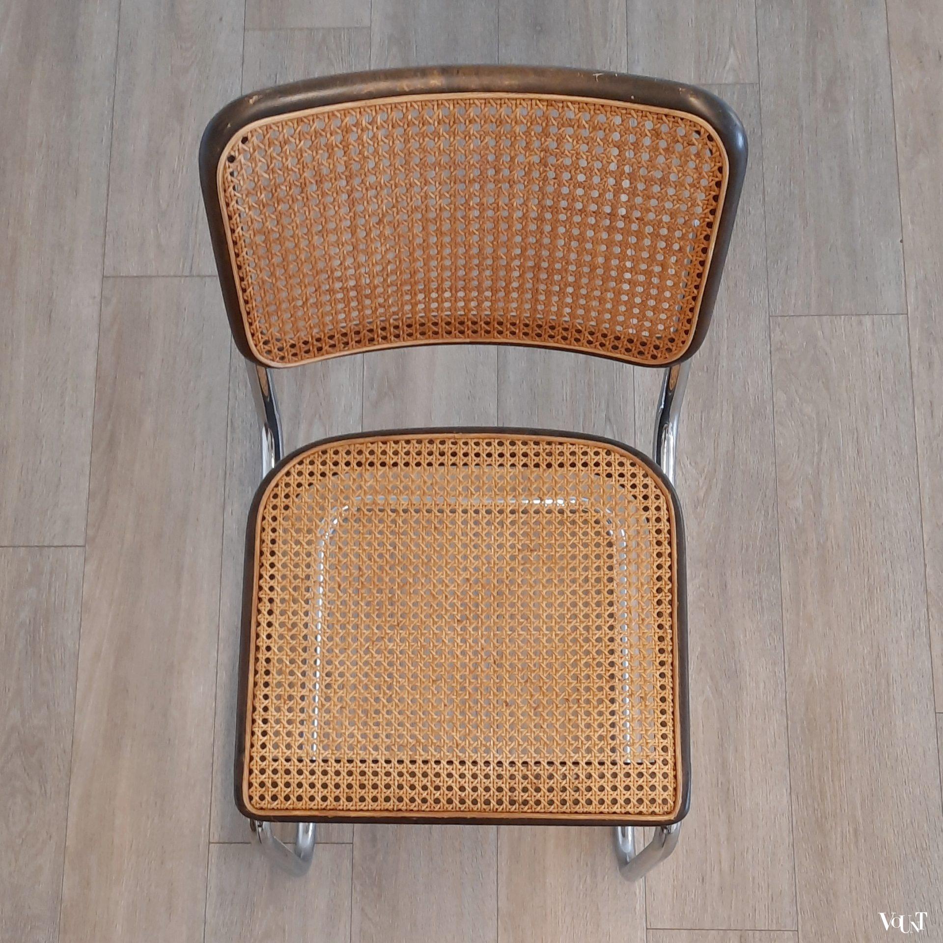 Set van 6 bruine S32 stoelen, Marcel Breuer voor Thonet, 1978