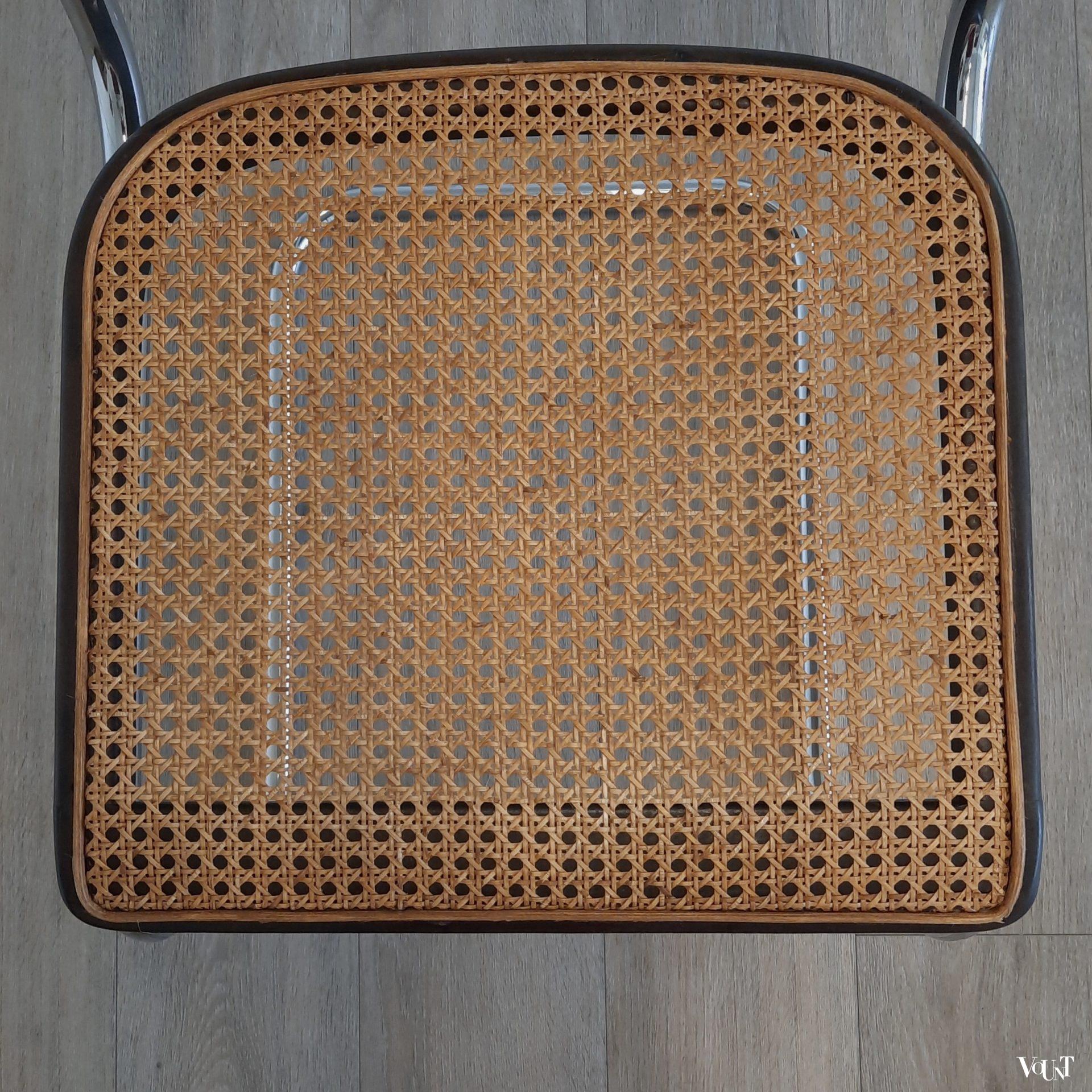 Set van 6 bruine S32 stoelen, Marcel Breuer voor Thonet, 1978