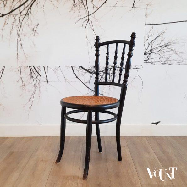 Set van 6 zwarte nr. 232 stoelen, Ungvarer Möbelfabrik, rond 1900