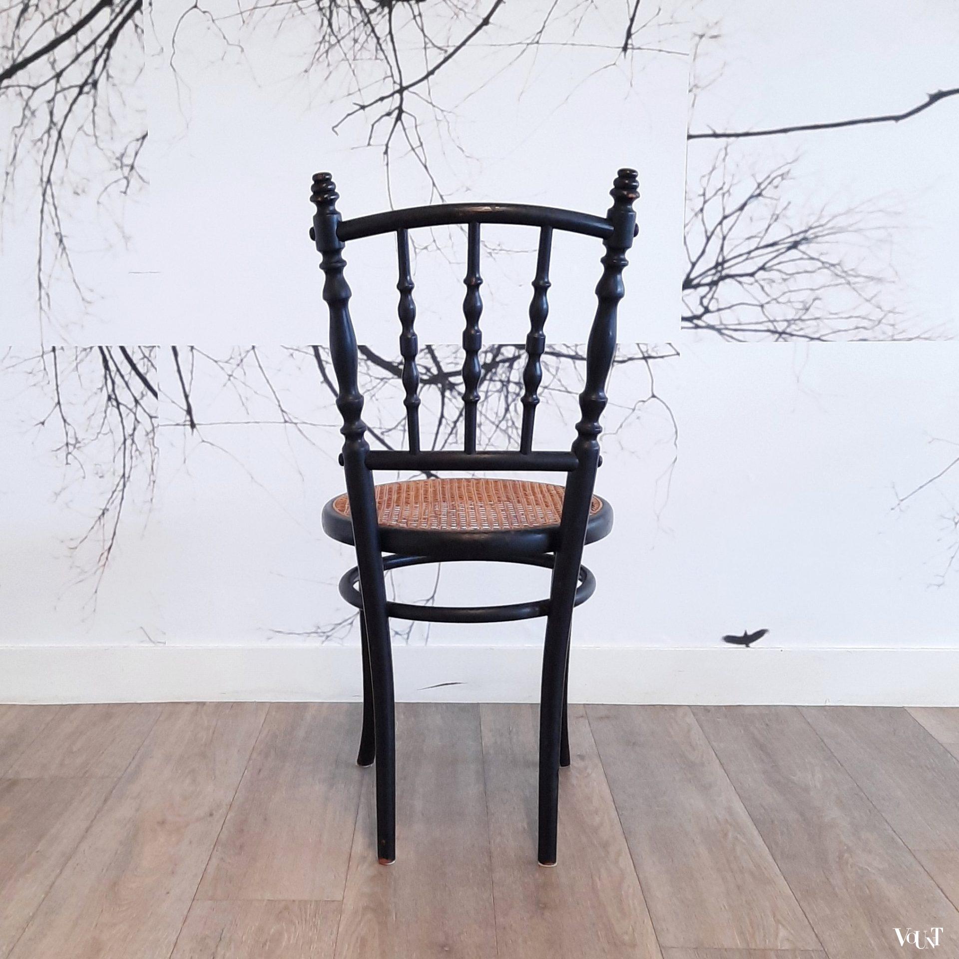 Set van 6 zwarte nr. 232 stoelen, Ungvarer Möbelfabrik, rond 1900