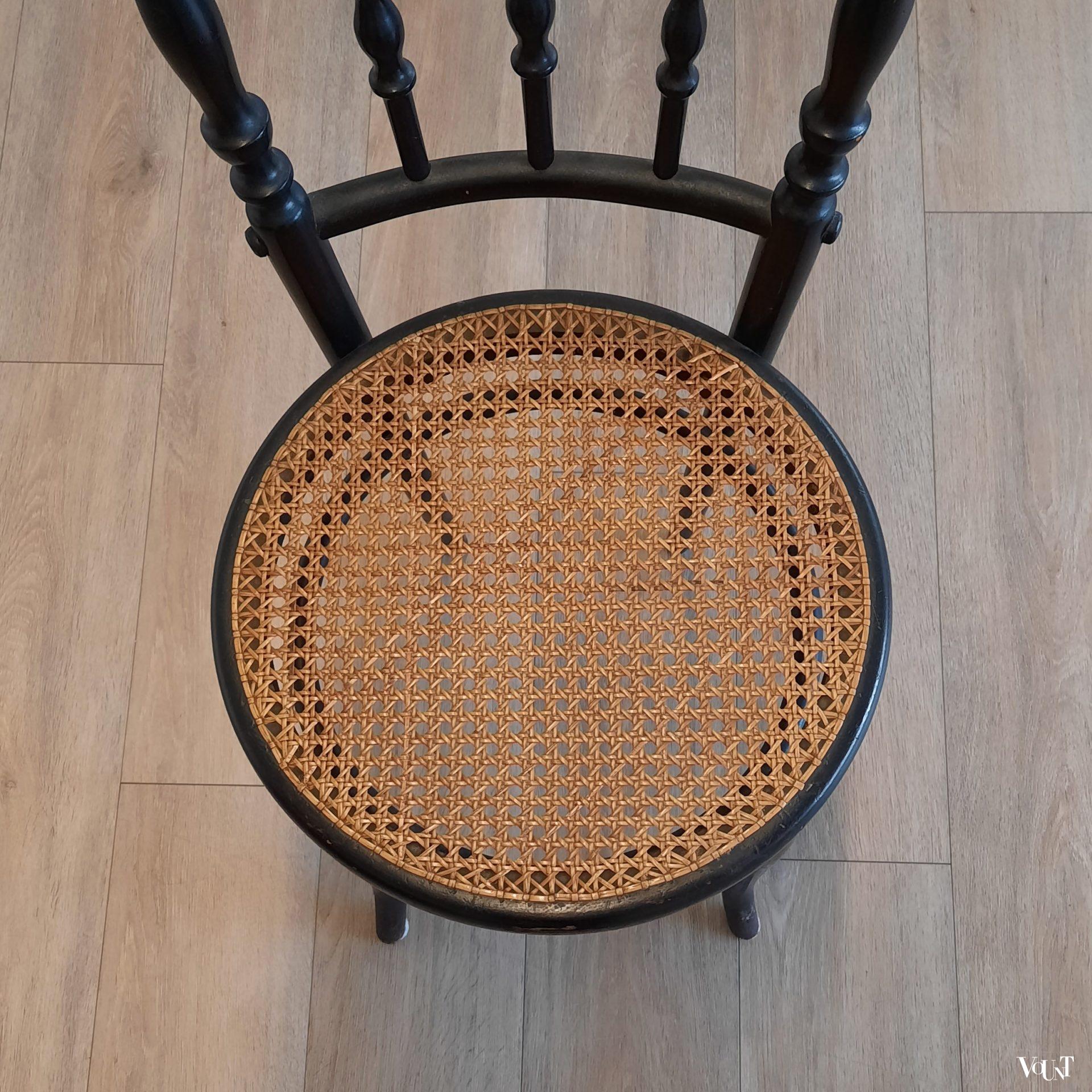 Set van 6 zwarte nr. 232 stoelen, Ungvarer Möbelfabrik, rond 1900