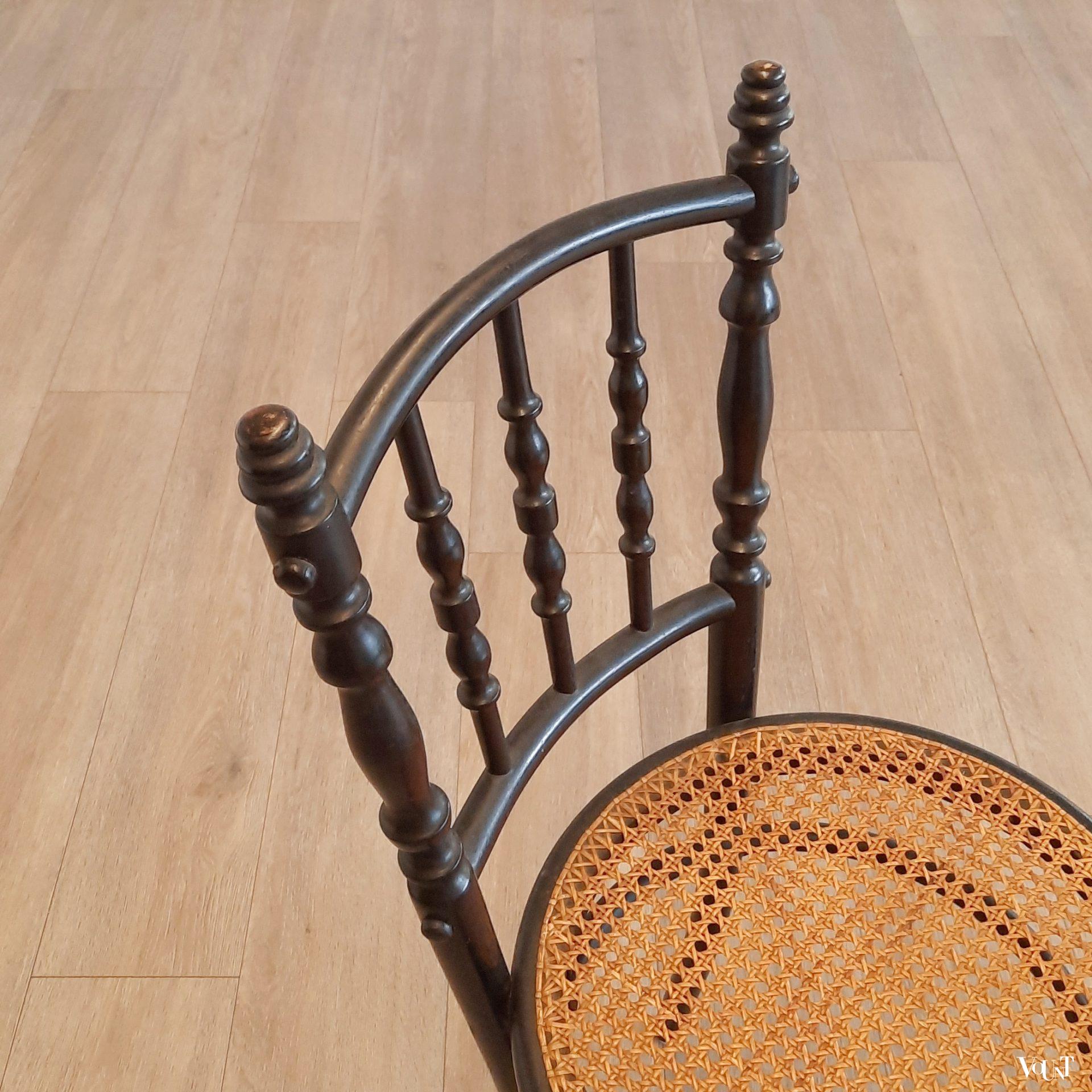 Set van 6 zwarte nr. 232 stoelen, Ungvarer Möbelfabrik, rond 1900