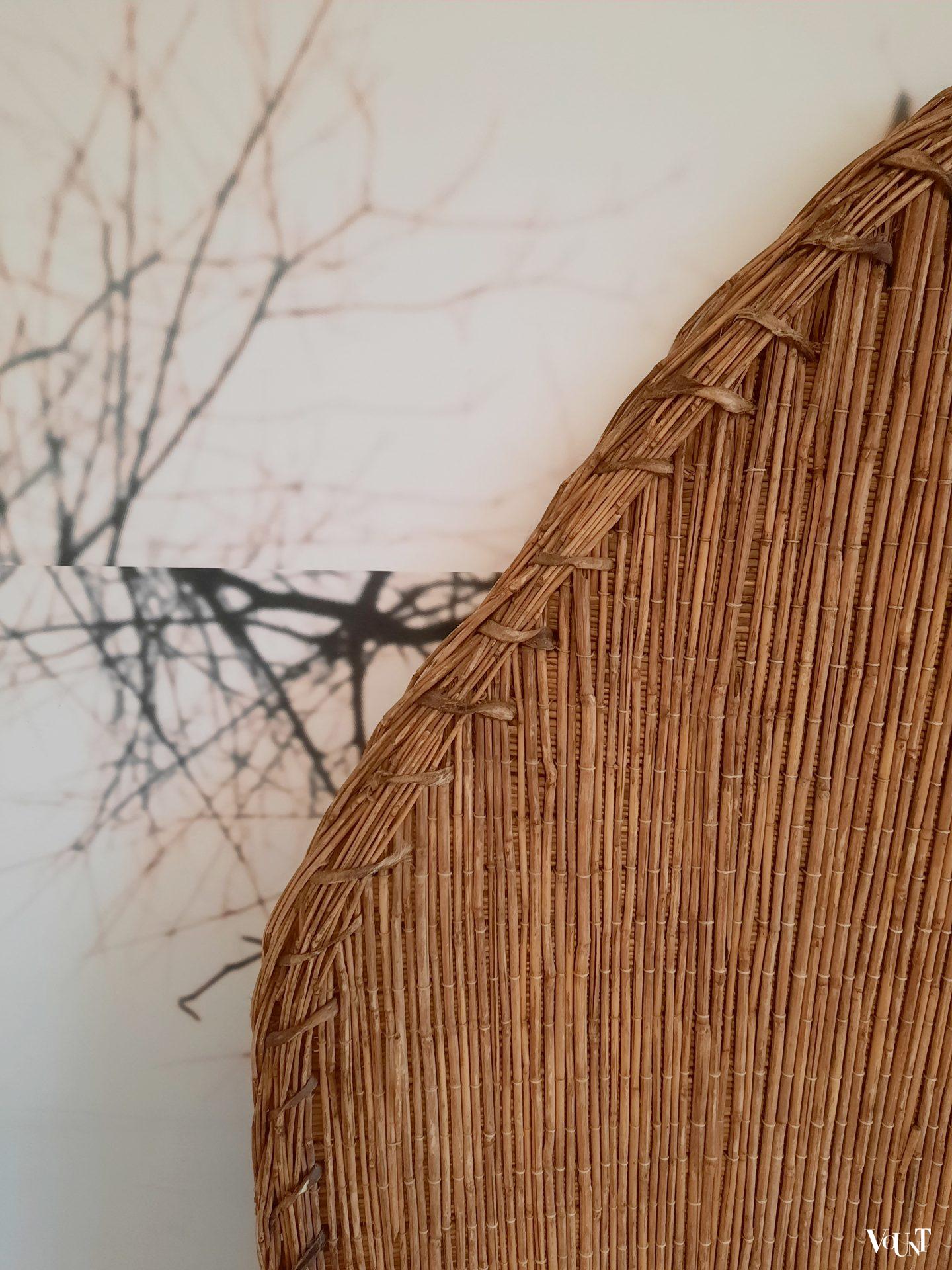 Rieten Massa schild met houten greep, Kameroen / Tsjaad, 1e helft 20e eeuw