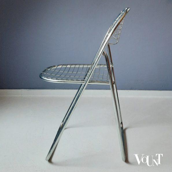 Set van 2 zilverkleurige metalen Aland klapstoelen, Niels Gammelgaard voor Ikea, jaren '80