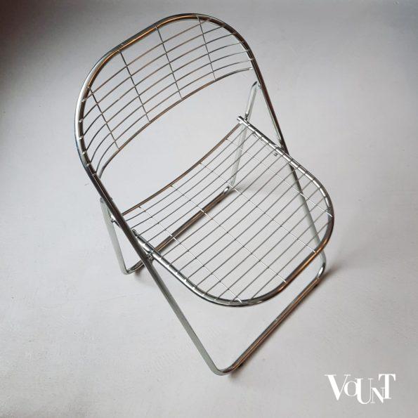 Set van 2 zilverkleurige metalen Aland klapstoelen, Niels Gammelgaard voor Ikea, jaren '80