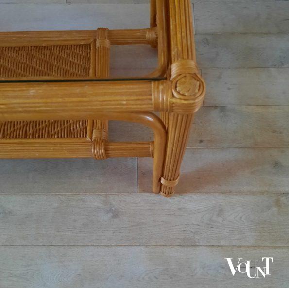 Pencil reed rotan salontafel, jaren '70