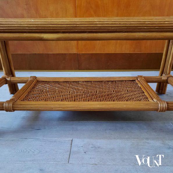 Pencil reed rotan salontafel, jaren '70