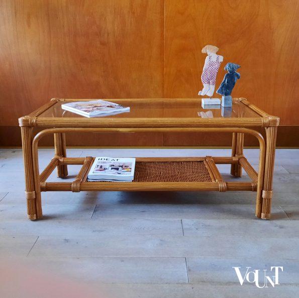 Pencil reed rotan salontafel, jaren '70