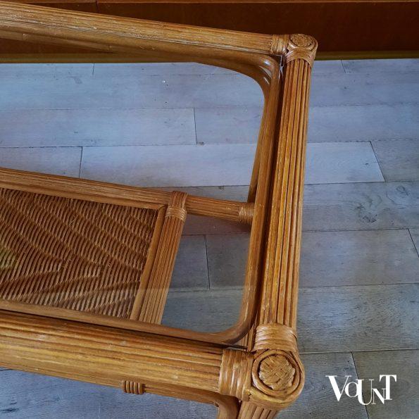 Pencil reed rotan salontafel, jaren '70