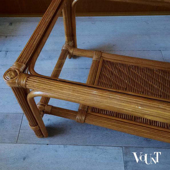 Pencil reed rotan salontafel, jaren '70