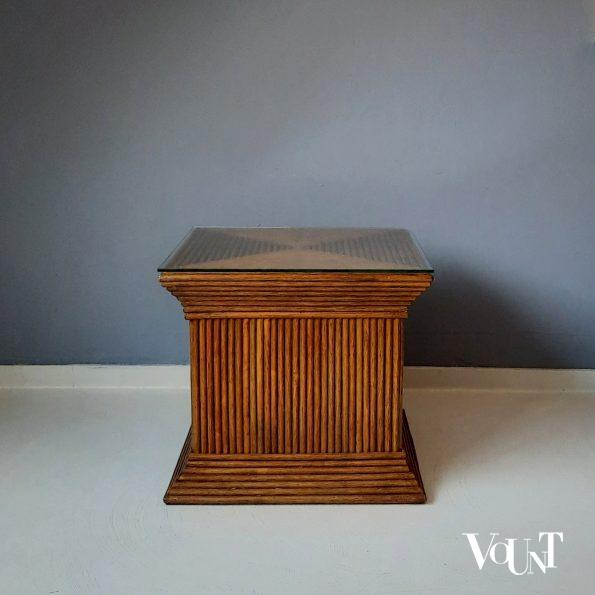Pencil reed rotan bijzettafel, jaren '70/'80