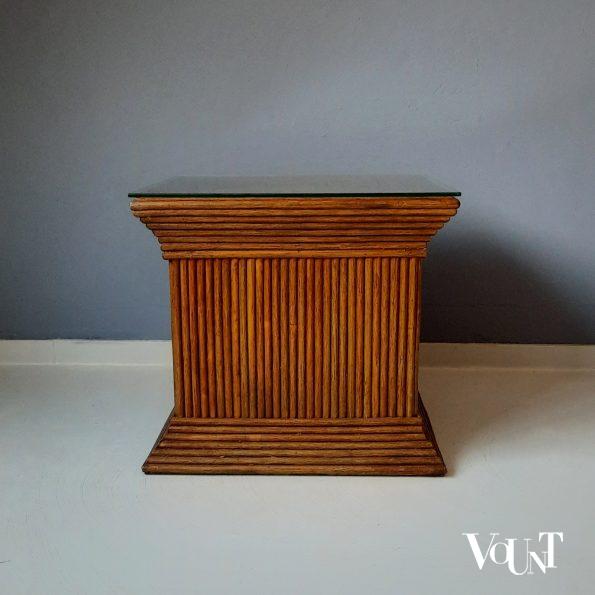 Pencil reed rotan bijzettafel, jaren '70/'80