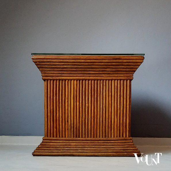 Pencil reed rotan bijzettafel, jaren '70/'80