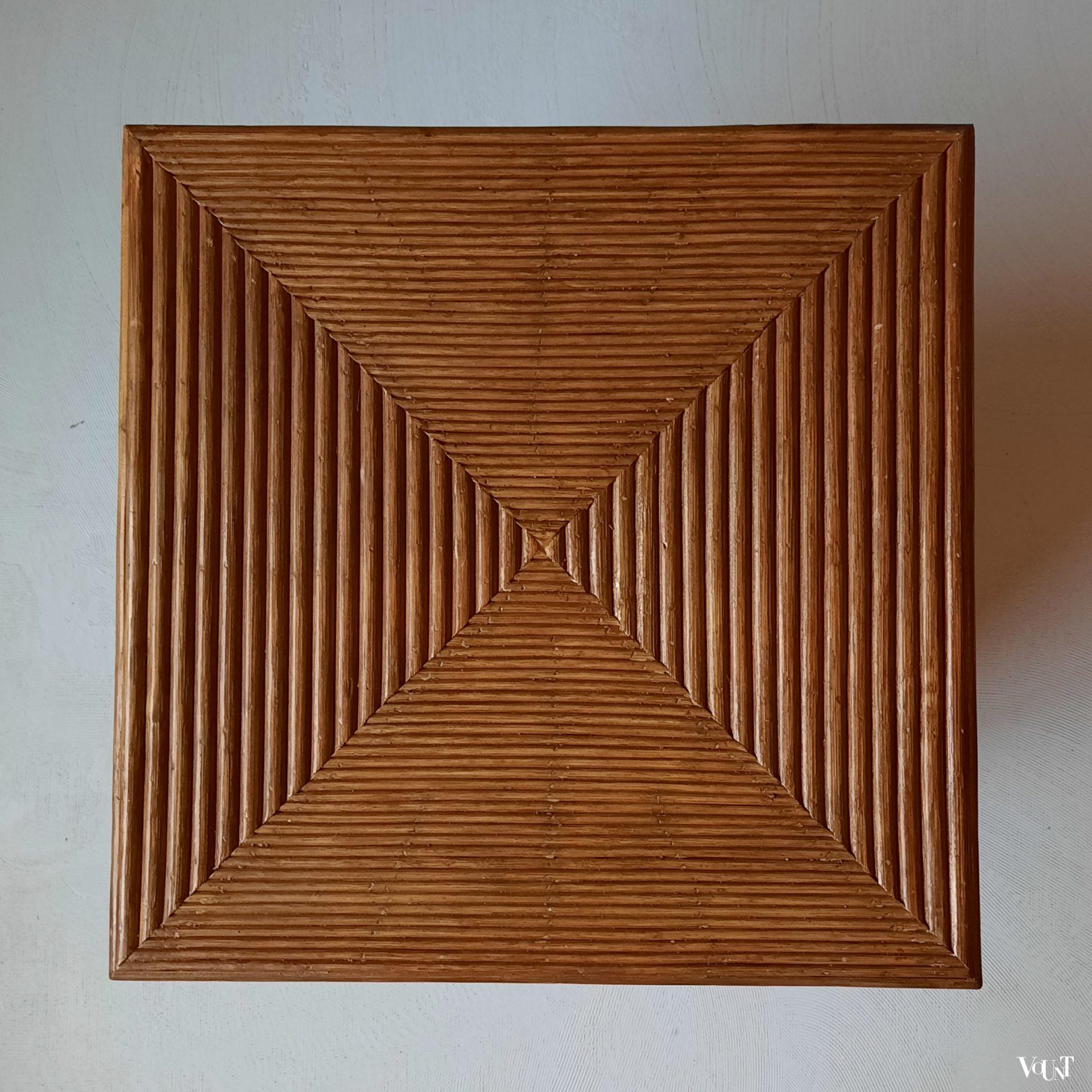 Pencil reed rotan bijzettafel, jaren '70/'80