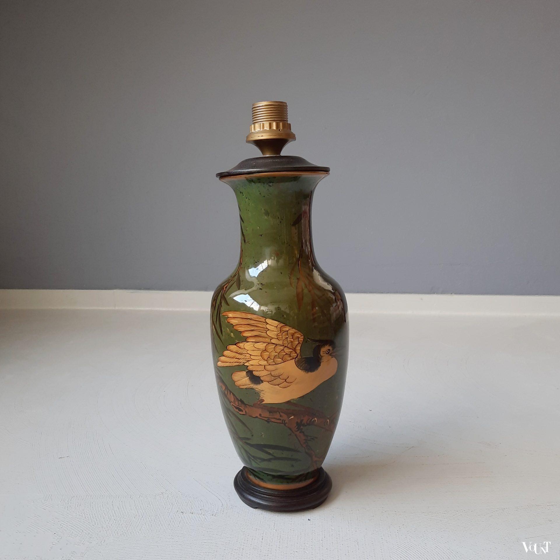 Vaaslamp Aziatische stijl met vogels, jaren '80